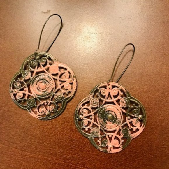 (3/$20) Bronze & Peach Boho Earrings - Picture 1 of 3